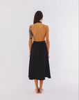 Abito midi con fasce-IBIZA-NERO